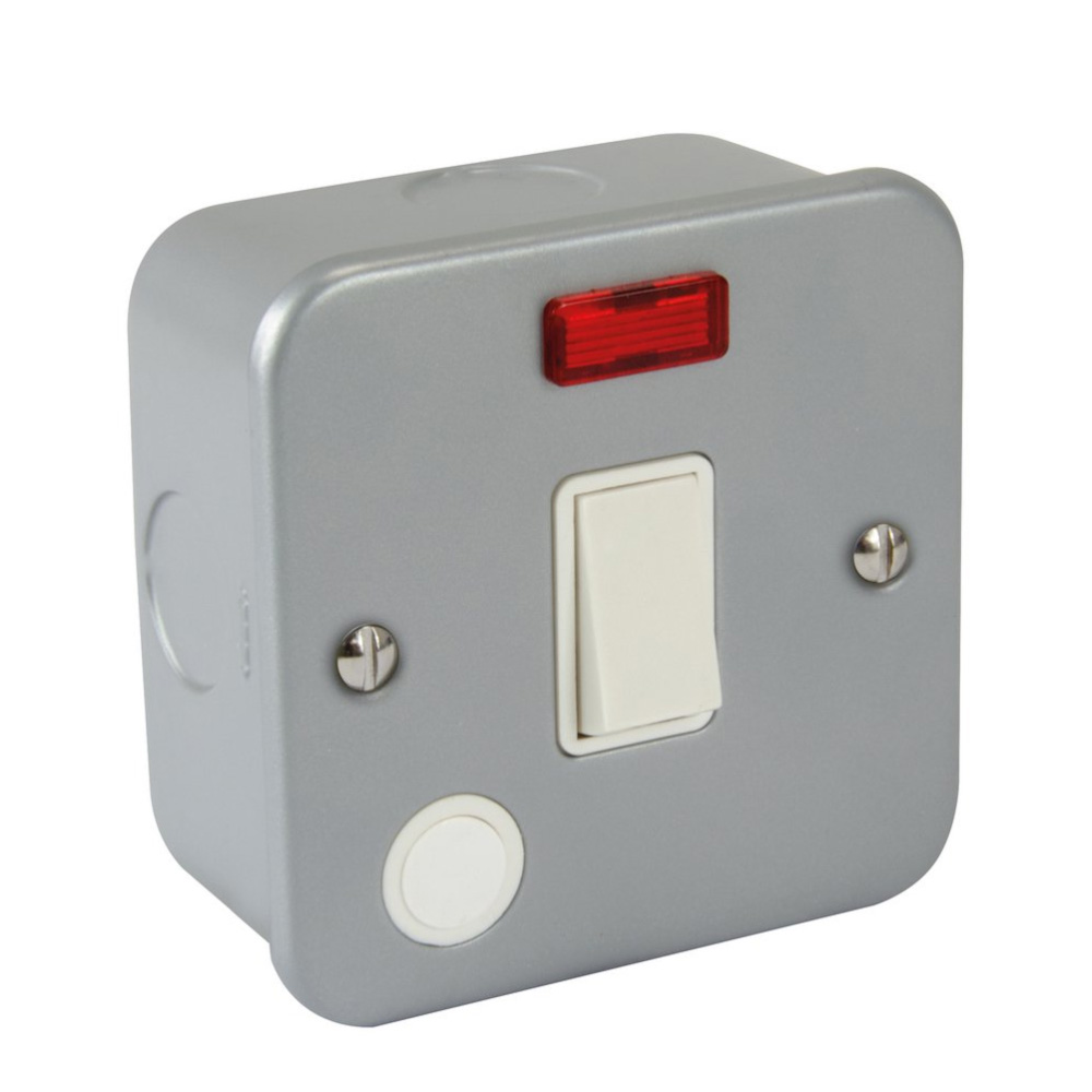 20A DP SWITCH WITH NEON METAL CLAD