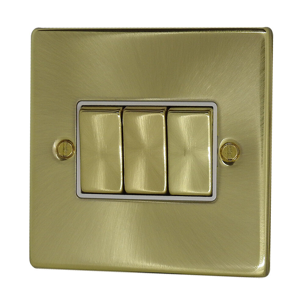 3 GANG LIGHT SWITCH 2 WAY Stain Brass