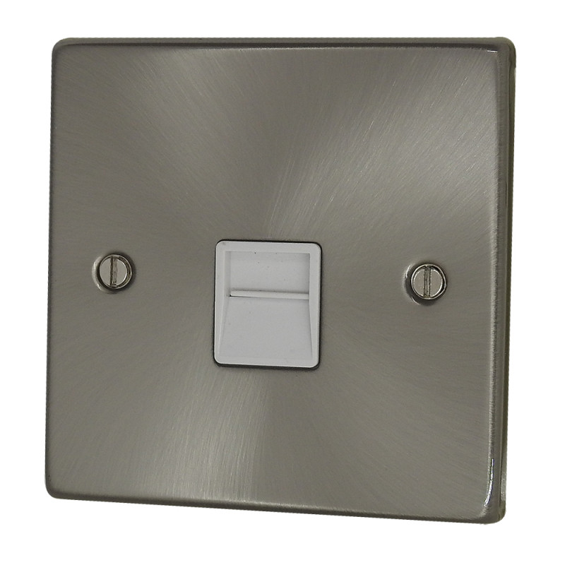 1 GANG TEL SOCKET &nbsp;Stain Chrome