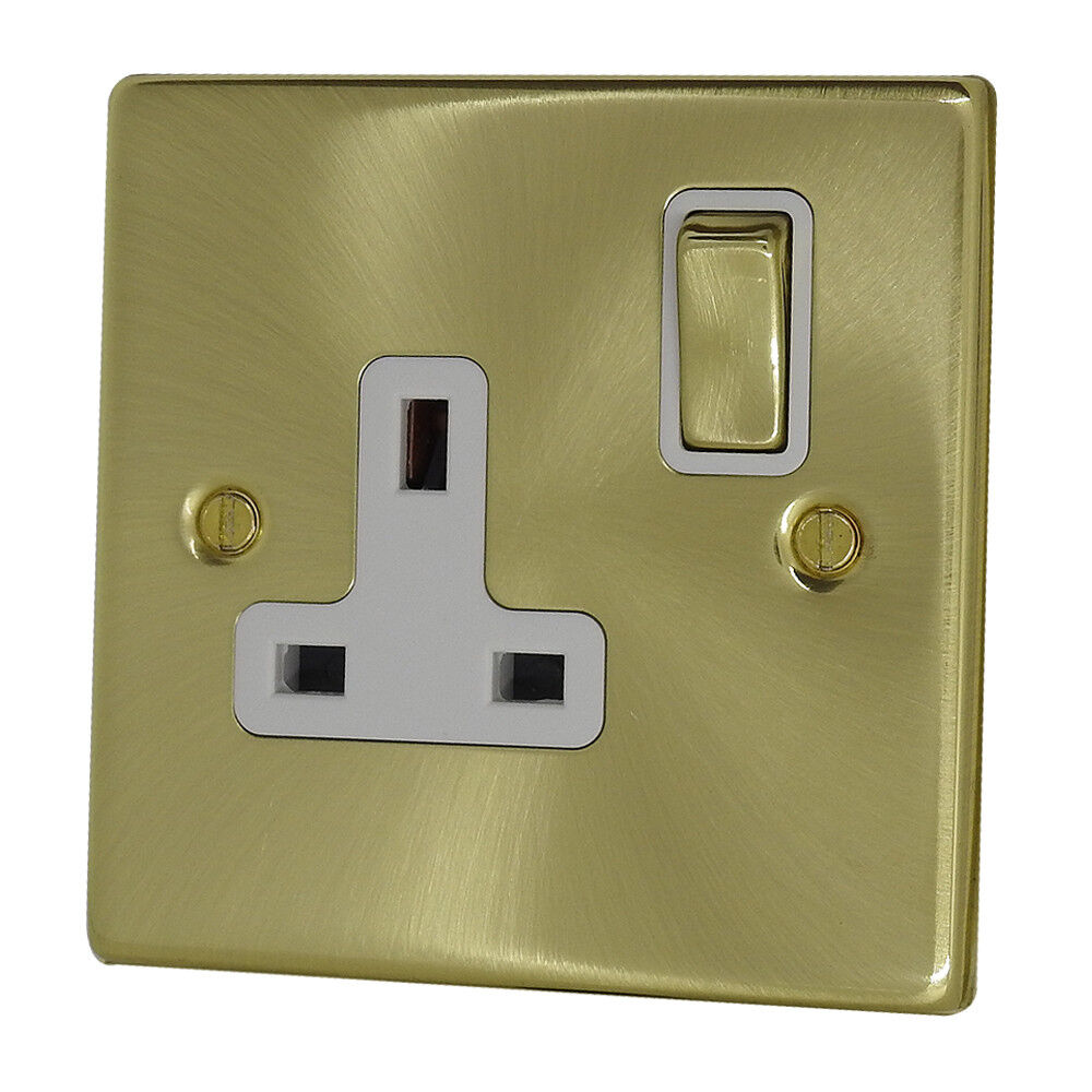 13A SINGLE SWITCHED SOCKET Stain Brass