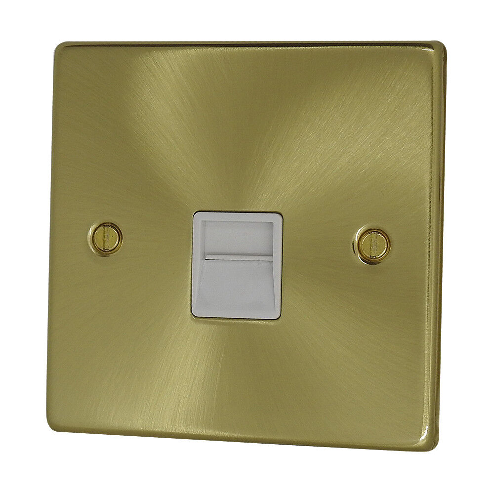 1 GANG SECONDARY TELEPHONE SOCKET Stain Brass
