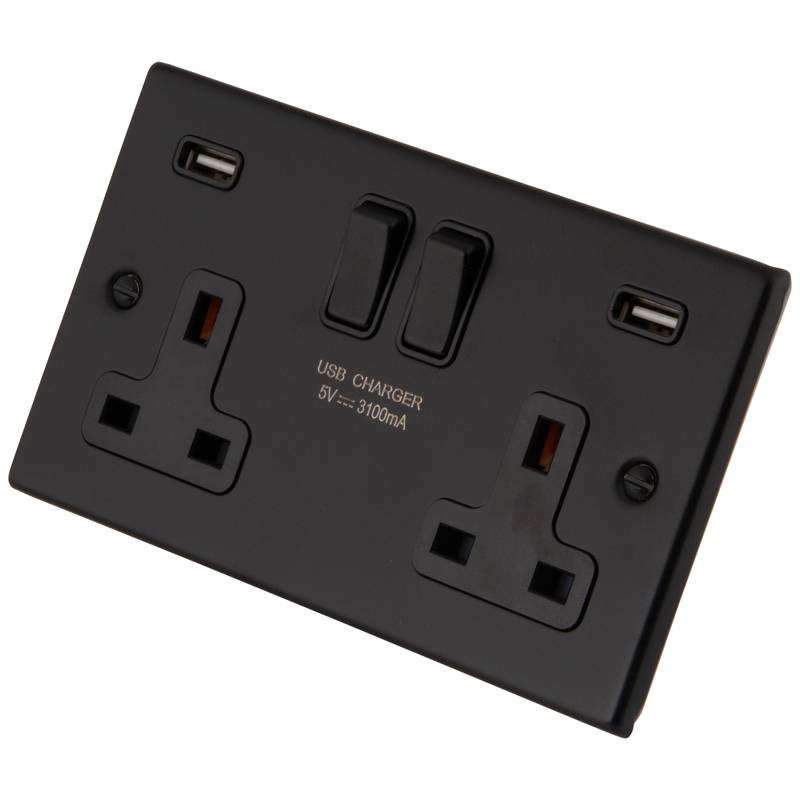 2 GANG 13A SWITCHED SOCKET +2 USB