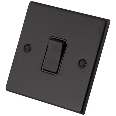 1 GANG 1 WAY 10A PLATE SWITCH MATT BLACK