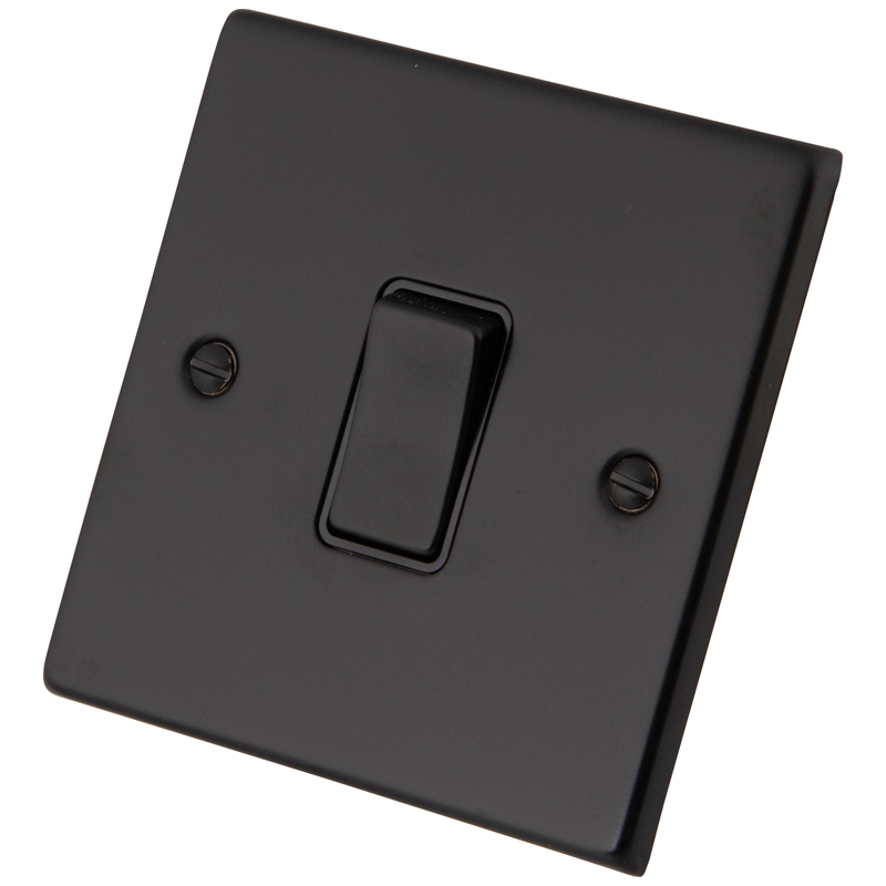 1 GANG 1 WAY 10A PLATE SWITCH MATT BLACK
