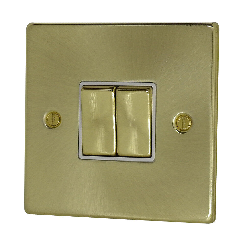 2 GANG LIGHT SWITCH 2 WAY Stain Brass