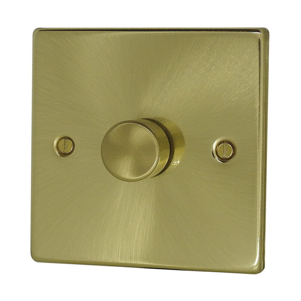 1 GANG 2 WAY 250W / 400W / 500W PUSH DIMMER Stain Brass