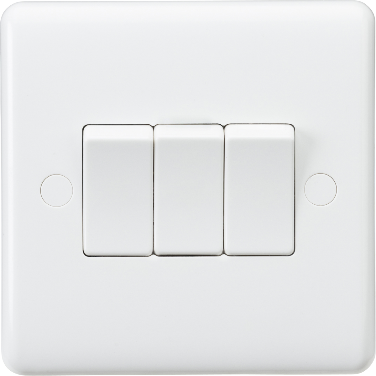 Curved 3 GANG LIGHT SWITCH 1 WAY - V014
